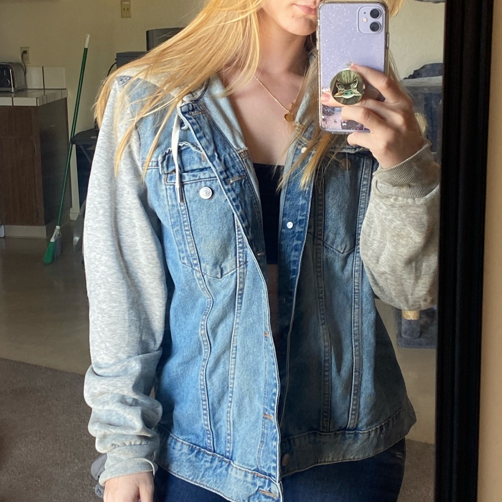 Denim gray hoodie unisex